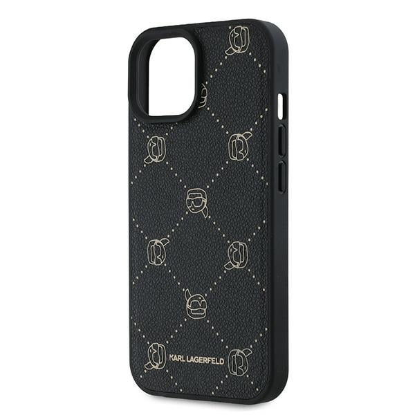 Husa de protectie Karl Lagerfeld Leather MagSafe (KLHMP15MPGKHPHK) compatibil cu iPhone 15 Plus, Karl Head
