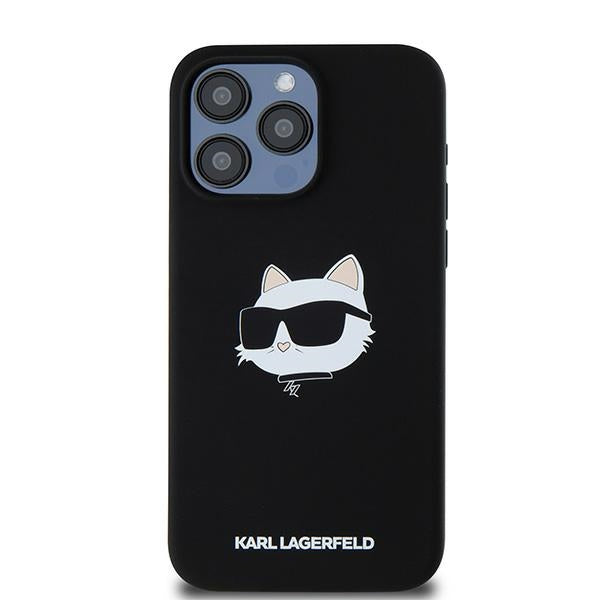 Husa de protectie Karl Lagerfeld Silicone MagSafe (KLHMP15LSCHPPLK) compatibil cu iPhone 15 Pro, Choupette Head