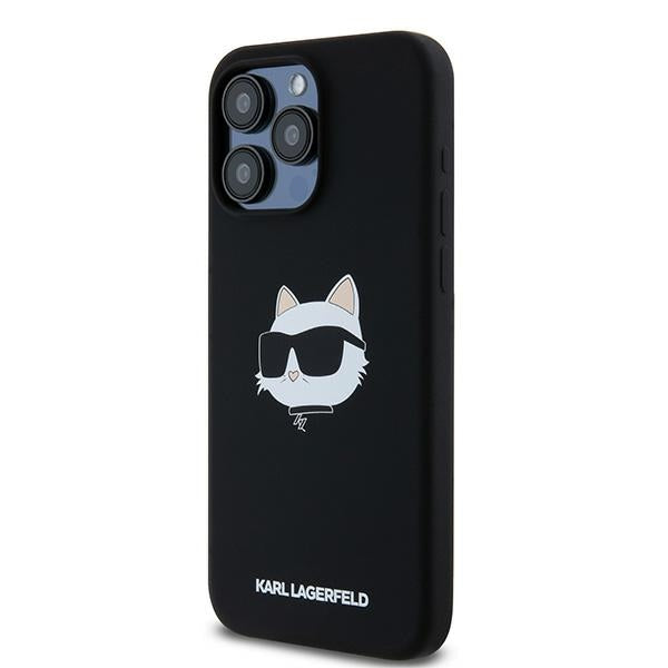 Husa de protectie Karl Lagerfeld Silicone MagSafe (KLHMP15LSCHPPLK) compatibil cu iPhone 15 Pro, Choupette Head