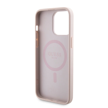 Husa de protectie Guess Hardcase Powerbank MagSafe compatibil cu iPhone 15 Pro Max, Roz