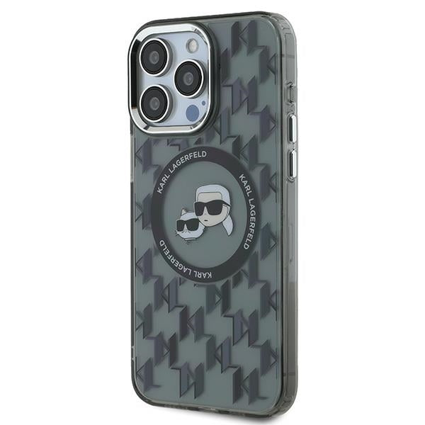 Husa de protectie Karl Lagerfeld IML MagSafe (KLHMP15LHMCKMHK) compatibil cu iPhone 15 Pro, Monogram Karl&Choupette Head