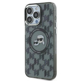Husa de protectie Karl Lagerfeld IML MagSafe (KLHMP15LHMCKMHK) compatibil cu iPhone 15 Pro, Monogram Karl&Choupette Head
