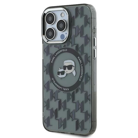 Husa de protectie Karl Lagerfeld IML MagSafe (KLHMP15LHMCKMHK) compatibil cu iPhone 15 Pro, Monogram Karl&Choupette Head