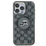 Husa de protectie Karl Lagerfeld IML MagSafe (KLHMP15LHMCKMHK) compatibil cu iPhone 15 Pro, Monogram Karl&Choupette Head