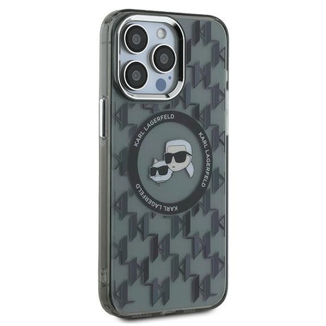 Husa de protectie Karl Lagerfeld IML MagSafe (KLHMP15LHMCKMHK) compatibil cu iPhone 15 Pro, Monogram Karl&Choupette Head