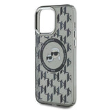 Husa de protectie Karl Lagerfeld IML MagSafe (KLHMP15LHMCKMHK) compatibil cu iPhone 15 Pro, Monogram Karl&Choupette Head