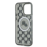 Husa de protectie Karl Lagerfeld IML MagSafe (KLHMP15LHMCKMHK) compatibil cu iPhone 15 Pro, Monogram Karl&Choupette Head