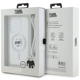 Husa de protectie Karl Lagerfeld IML Crossbody MagSafe (KLHMP15SLHCCHNT) compatibil cu iPhone 15 Pro, Transparent Choupette Head&Cord