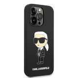 Husa de protectie Karl Lagerfeld Silicone MagSafe (KLHMP14XSNIKBCK) compatibil cu iPhone 14 Pro Max, Ikonik