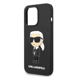Husa de protectie Karl Lagerfeld Silicone MagSafe (KLHMP14XSNIKBCK) compatibil cu iPhone 14 Pro Max, Ikonik