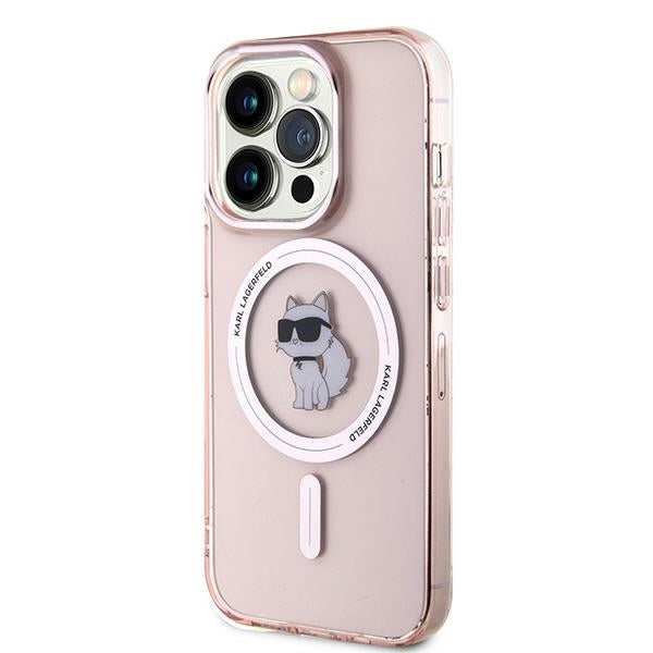 Karl Lagerfeld IML MagSafe husă roz Choupette pentru iPhone 14 Pro Max