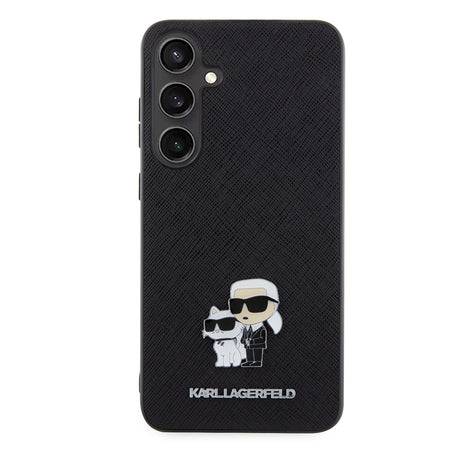Husa de protectie Karl Lagerfeld Saffiano (KLHCS24MPSAKCMPK) compatibil cu Samsung Galaxy S24 Plus, Karl&Choupette Metal Pin