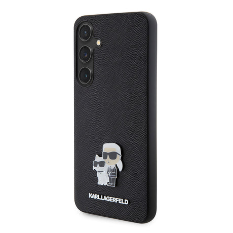 Husa de protectie Karl Lagerfeld Saffiano (KLHCS24MPSAKCMPK) compatibil cu Samsung Galaxy S24 Plus, Karl&Choupette Metal Pin