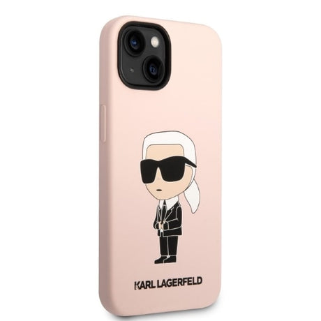 Husa de protectie Karl Lagerfeld Silicone MagSafe (KLHMP14MSNIKBCP) compatibil cu iPhone 14 Plus, Roz Ikonik