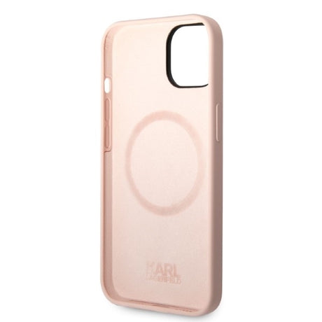 Husa de protectie Karl Lagerfeld Silicone MagSafe (KLHMP14MSNIKBCP) compatibil cu iPhone 14 Plus, Roz Ikonik