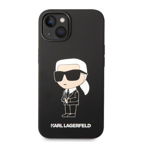 Husa de protectie Karl Lagerfeld Silicone MagSafe (KLHMP14MSNIKBCK) compatibil cu iPhone 14 Plus, Ikonik