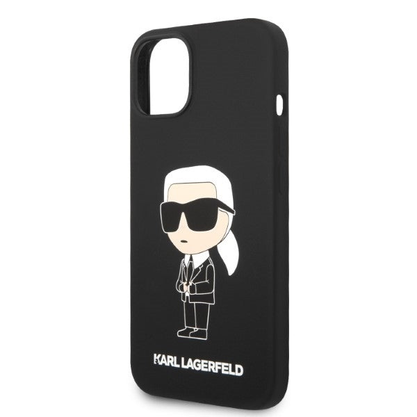 Husa de protectie Karl Lagerfeld Silicone MagSafe (KLHMP14MSNIKBCK) compatibil cu iPhone 14 Plus, Ikonik