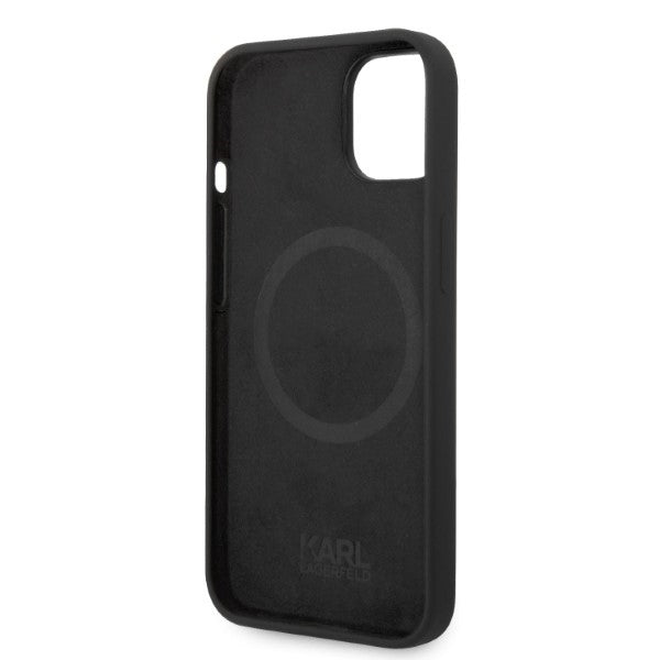 Husa de protectie Karl Lagerfeld Silicone MagSafe (KLHMP14MSNIKBCK) compatibil cu iPhone 14 Plus, Ikonik