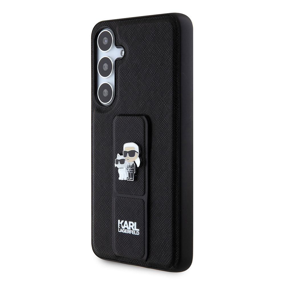Husa de protectie Karl Lagerfeld Saffiano Gripstand (KLHCS24MGSAKCPK) compatibil cu Samsung Galaxy S24 Plus, Karl&Choupette