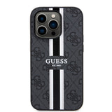 Husa de protectie Guess Hardcase 4G Printed Stripes MagSafe (GUHMP15XP4RPSK) compatibil cu iPhone 15 Pro Max, Negru