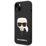 Husa de protectie Karl Lagerfeld Silicone MagSafe (KLHMP14MSLKHBK) compatibil cu iPhone 14 Plus, Karl`s Head
