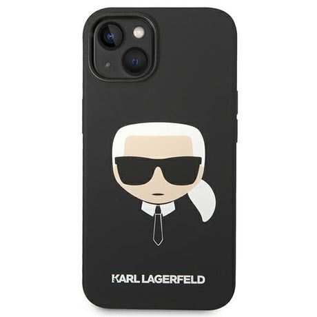 Husa de protectie Karl Lagerfeld Silicone MagSafe (KLHMP14MSLKHBK) compatibil cu iPhone 14 Plus, Karl`s Head