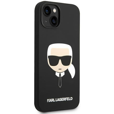 Husa de protectie Karl Lagerfeld Silicone MagSafe (KLHMP14MSLKHBK) compatibil cu iPhone 14 Plus, Karl`s Head