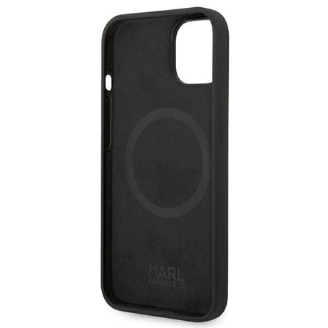 Husa de protectie Karl Lagerfeld Silicone MagSafe (KLHMP14MSLKHBK) compatibil cu iPhone 14 Plus, Karl`s Head