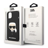 Husa de protectie Karl Lagerfeld Silicone MagSafe (KLHMP14MSLKHBK) compatibil cu iPhone 14 Plus, Karl`s Head