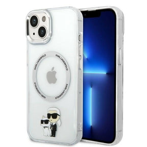 Husa de protectie Karl Lagerfeld Hardcase MagSafe (KLHMP14MHNKCIT) compatibil cu iPhone 14 Plus, Transparent Iconic Karl&Choupette