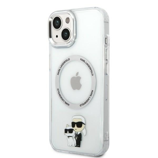 Husa de protectie Karl Lagerfeld Hardcase MagSafe (KLHMP14MHNKCIT) compatibil cu iPhone 14 Plus, Transparent Iconic Karl&Choupette
