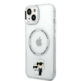 Husa de protectie Karl Lagerfeld Hardcase MagSafe (KLHMP14MHNKCIT) compatibil cu iPhone 14 Plus, Transparent Iconic Karl&Choupette