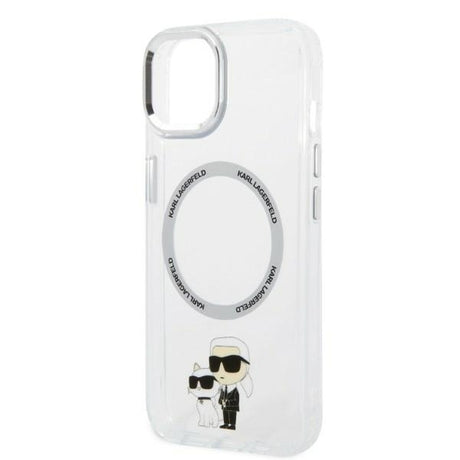 Husa de protectie Karl Lagerfeld Hardcase MagSafe (KLHMP14MHNKCIT) compatibil cu iPhone 14 Plus, Transparent Iconic Karl&Choupette