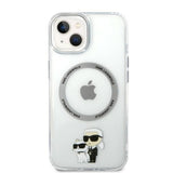 Husa de protectie Karl Lagerfeld Hardcase MagSafe (KLHMP14MHNKCIT) compatibil cu iPhone 14 Plus, Transparent Iconic Karl&Choupette