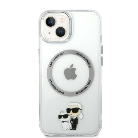 Husa de protectie Karl Lagerfeld Hardcase MagSafe (KLHMP14MHNKCIT) compatibil cu iPhone 14 Plus, Transparent Iconic Karl&Choupette