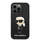 Husa de protectie Karl Lagerfeld Silicone MagSafe (KLHMP14LSNIKBCK) compatibil cu iPhone 14 Pro, Ikonik