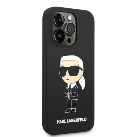 Husa de protectie Karl Lagerfeld Silicone MagSafe (KLHMP14LSNIKBCK) compatibil cu iPhone 14 Pro, Ikonik