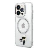 Husa de protectie Karl Lagerfeld Hardcase MagSafe (KLHMP14LHNKCIT) compatibil cu iPhone 14 Pro, Transparent Iconic Karl&Choupette