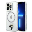 Husa de protectie Karl Lagerfeld Hardcase MagSafe (KLHMP14LHNKCIT) compatibil cu iPhone 14 Pro, Transparent Iconic Karl&Choupette