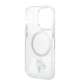 Husa de protectie Karl Lagerfeld Hardcase MagSafe (KLHMP14LHNKCIT) compatibil cu iPhone 14 Pro, Transparent Iconic Karl&Choupette