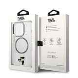 Husa de protectie Karl Lagerfeld Hardcase MagSafe (KLHMP14LHNKCIT) compatibil cu iPhone 14 Pro, Transparent Iconic Karl&Choupette