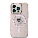 Husa de protectie Karl Lagerfeld IML MagSafe (KLHMP14LHFCCNOP) compatibil cu iPhone 14 Pro, Roz Choupette