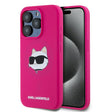 Husa de protectie Karl Lagerfeld Silicone MagSafe (KLHMP15XSCHPPLF) compatibil cu iPhone 15 Pro Max, Fuchsia Choupette Head