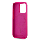 Husa de protectie Karl Lagerfeld Silicone MagSafe (KLHMP15XSCHPPLF) compatibil cu iPhone 15 Pro Max, Fuchsia Choupette Head