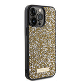 Husa de protectie Guess Rhinestone Metal Logo (GUHCP15LPFGSBSD) compatibil cu iPhone 15 Pro, Galben