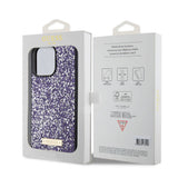 Husa de protectie Guess Rhinestone Metal Logo (GUHCP15LPFGSBSP) compatibil cu iPhone 15 Pro, Mov