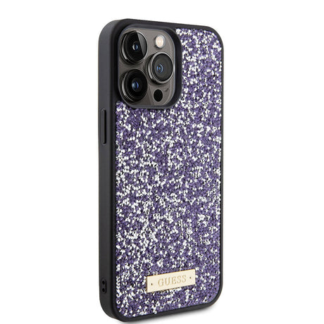 Husa de protectie Guess Rhinestone Metal Logo (GUHCP15LPFGSBSP) compatibil cu iPhone 15 Pro, Mov