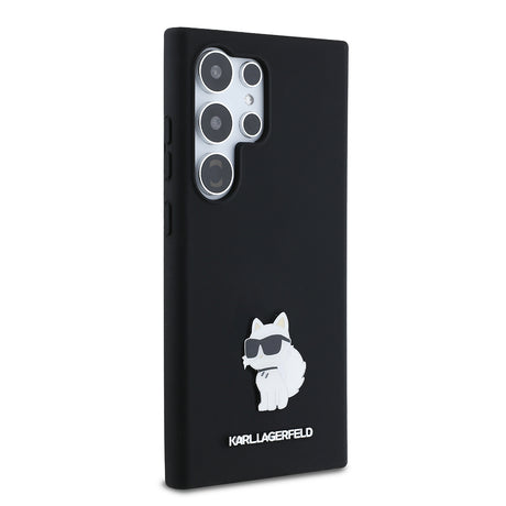 Husa de protectie Karl Lagerfeld Silicone (KLHCS24LSMHCNPK) compatibil cu Samsung Galaxy S24 Ultra, Choupette Metal Pin