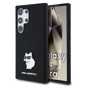 Husa de protectie Karl Lagerfeld Silicone (KLHCS24LSMHCNPK) compatibil cu Samsung Galaxy S24 Ultra, Choupette Metal Pin