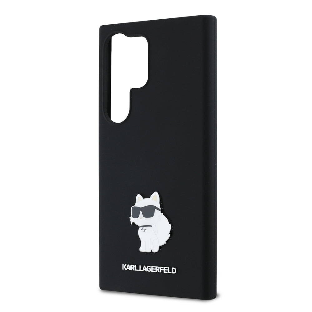 Husa de protectie Karl Lagerfeld Silicone (KLHCS24LSMHCNPK) compatibil cu Samsung Galaxy S24 Ultra, Choupette Metal Pin